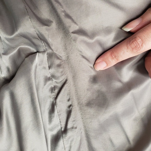 HM Fuzzy Faux Fur Long Coat Womens Large Party Gray Statement Oversized Jacket - Picture 12 of 16